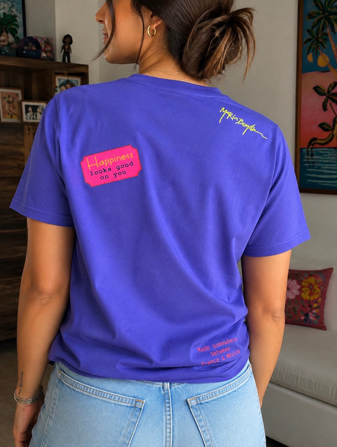 T-shirt Col rond "Sonríe tantito"