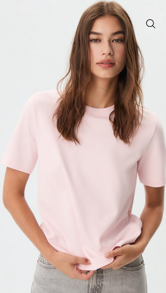 T-shirt regular fit rose pastel avec impression devant