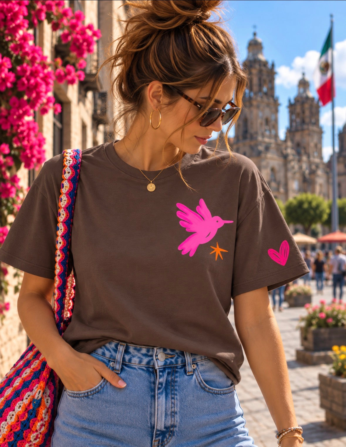 T-shirt Col rond "El vuelo de María"