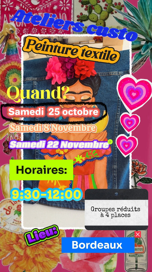👚👕🎨  Atelier personnalisation Bordeaux Samedi 25 Octobre 2025