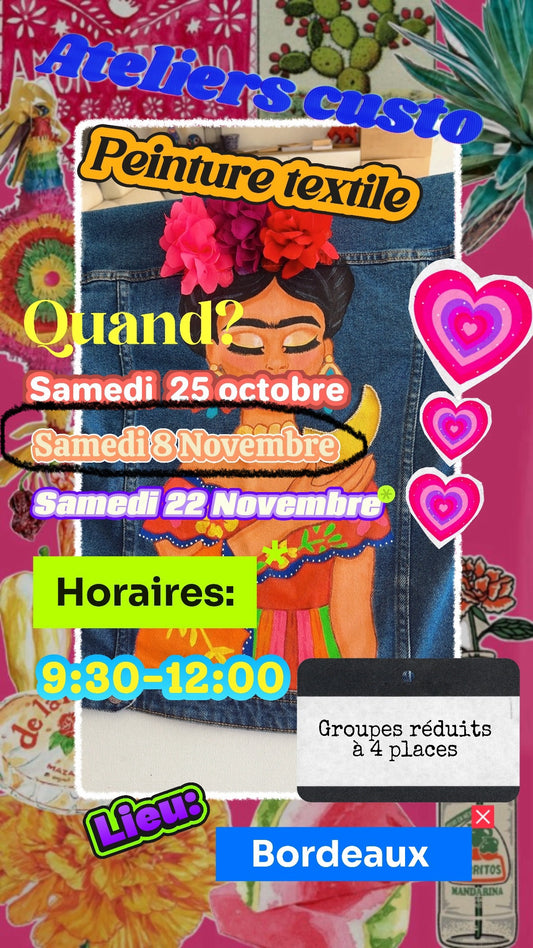 👚👕🎨  Atelier personnalisation Bordeaux Samedi 8 Novembre 2025
