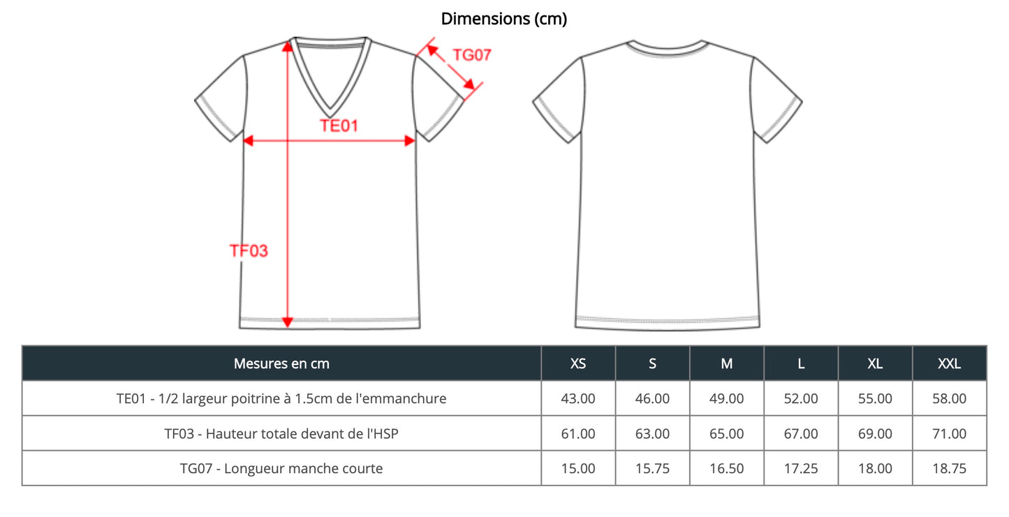 T-shirt Col V "Corazón libre"